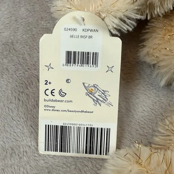 NEW Build a Bear Retired Beauty & the Beast Belle Bear Plush Unstuffed 2016 Tags - Picture 4 of 9